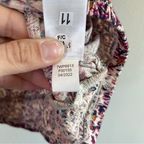 Lucky Brand Floral Peasant Top Tassel Blouse Size Small - Picture 5 of 5